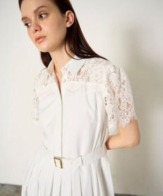 GRACE CONTINENTAL レースコンビタフタワンピース