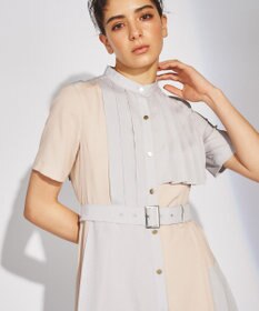 GRACE CONTINENTAL プリーツ配色ワンピース