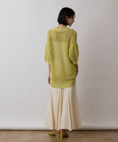 GRACE CONTINENTAL メッシュスキッパーニットカーディガン