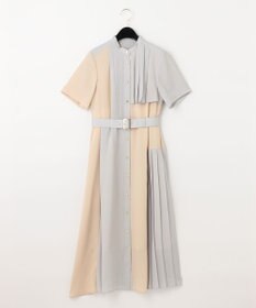 GRACE CONTINENTAL プリーツ配色ワンピース
