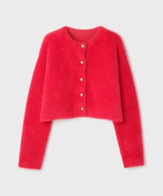 GRACE CONTINENTAL フェザーショートニットカーディガン