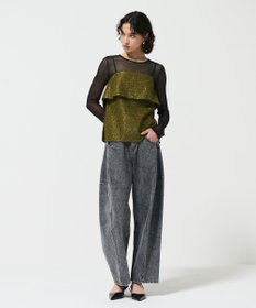 GRACE CONTINENTAL フリンジジャガードノースリーブ トップ