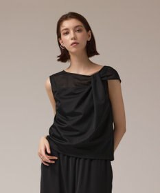 GRACE CONTINENTAL オーガンドレープトップ ブラック