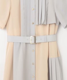 GRACE CONTINENTAL プリーツ配色ワンピース