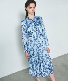 GRACE CONTINENTAL オリエンタルフラワープリントワンピース