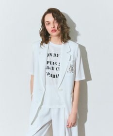 GRACE CONTINENTAL リネンタッチジレジャケット ホワイト