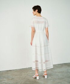GRACE CONTINENTAL レース切替フレアワンピース