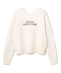 GRACE CONTINENTAL / グレースコンチネンタル ロゴビジューニットトップ ケープショートニットトップ / GRACE CONTINENTAL | GRACE
