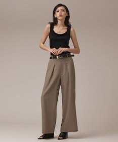 GRACE CONTINENTAL カラミタックワイドパンツ カーキ