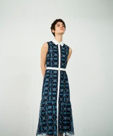 GRACE CONTINENTAL マリン刺繍チュールワンピース