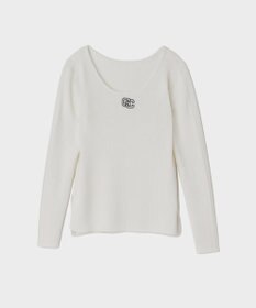 GRACE CONTINENTAL ロゴ刺繍リブトップ