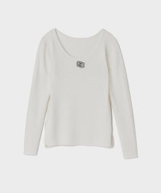 GRACE CONTINENTAL ロゴ刺繍リブトップ