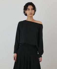 GRACE CONTINENTAL シルクドルマンスリーブトップ ブラック