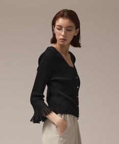 GRACE CONTINENTAL シアーフリルニットカーディガン