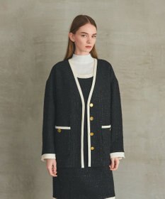 GRACE CONTINENTAL ツイードトリミングジャケット