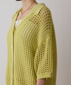 GRACE CONTINENTAL メッシュスキッパーニットカーディガン