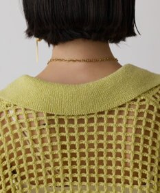 GRACE CONTINENTAL メッシュスキッパーニットカーディガン