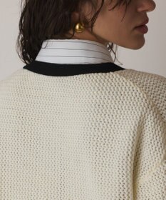 GRACE CONTINENTAL メッシュラインニットカーディガン