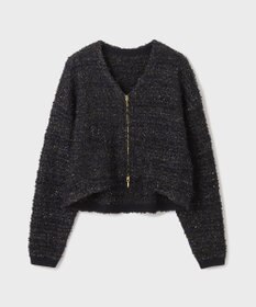 GRACE CONTINENTAL ツイードニットzipカーディガン