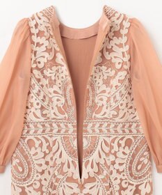 GRACE CONTINENTAL オーガン袖コード刺繍ドレス