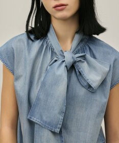 GRACE CONTINENTAL シアーデニムボウタイブラウス