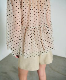 GRACE CONTINENTAL ドットフロッキーチュールトップ