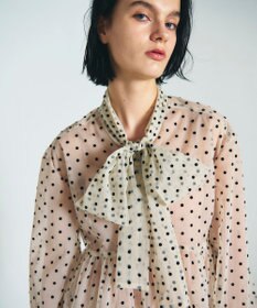 GRACE CONTINENTAL ドットフロッキーチュールトップ