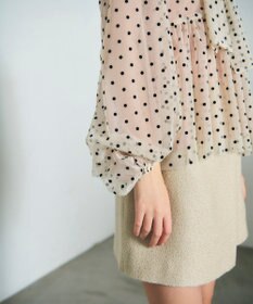GRACE CONTINENTAL ドットフロッキーチュールトップ