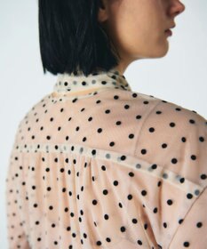 GRACE CONTINENTAL ドットフロッキーチュールトップ