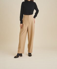 【25SS】 ELISABETTA コントラストステッチ クレープパンツ 3色 ドット柄ストレートパンツ [M4025] - レディースファッション