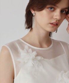 GRACE CONTINENTAL メッシュフラワートップ