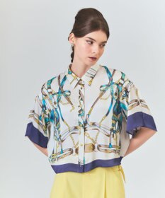 GRACE CONTINENTAL マリンスカーフプリントシャツ