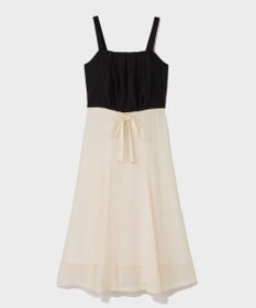 GRACE CONTINENTAL リネンライクバイカラーワンピース