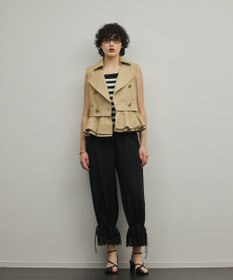 GRACE CONTINENTAL ペプラムトレンチベスト ベージュ