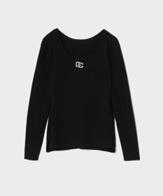 GRACE CONTINENTAL ロゴ刺繍リブトップ