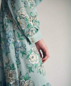 GRACE CONTINENTAL フラワー刺繍ボウタイワンピース