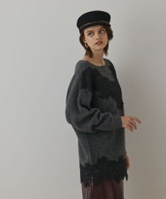 GRACE CONTINENTAL レースドルマンニットトップ