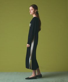 GRACE CONTINENTAL ライン配色ニットワンピース