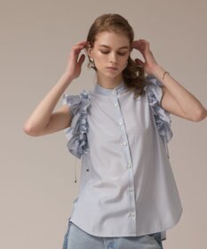 GRACE CONTINENTAL マルチフリルノースリーブブラウス