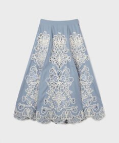GRACE CONTINENTAL 刺繍スカラップスカート【限定カラー】