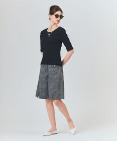 GRACE CONTINENTAL リネンデニムライクパンツ ブラック