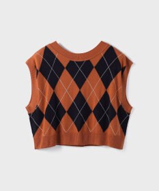 GRACE CONTINENTAL アーガイルニットベスト