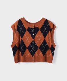 GRACE CONTINENTAL アーガイルニットベスト