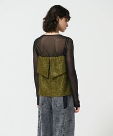 GRACE CONTINENTAL フリンジジャガードノースリーブ トップ