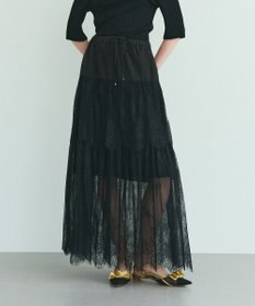 GRACE CONTINENTAL レース切替ティアードスカート