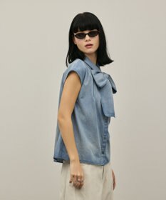 GRACE CONTINENTAL シアーデニムボウタイブラウス
