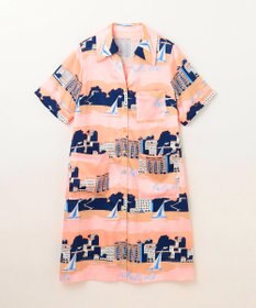 GRACE CONTINENTAL マリンプリントシャツドレス