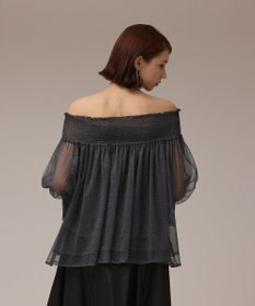 GRACE CONTINENTAL チュールシャーリングトップ
