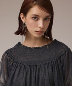 GRACE CONTINENTAL チュールシャーリングトップ