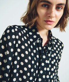 GRACE CONTINENTAL ドットプリントボウタイブラウス